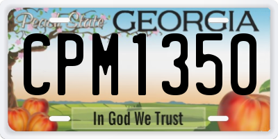GA license plate CPM1350