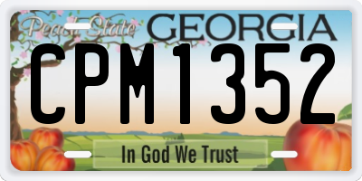 GA license plate CPM1352
