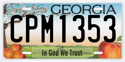 GA license plate CPM1353