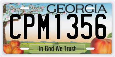 GA license plate CPM1356