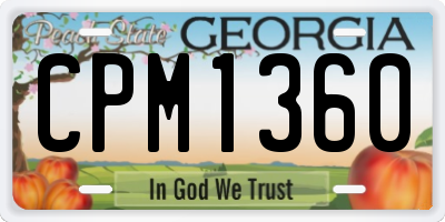 GA license plate CPM1360