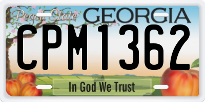 GA license plate CPM1362