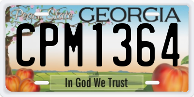 GA license plate CPM1364
