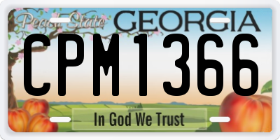 GA license plate CPM1366