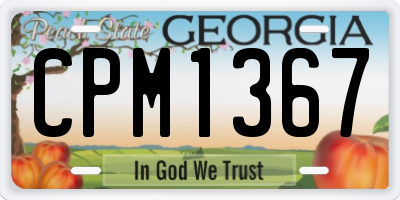 GA license plate CPM1367