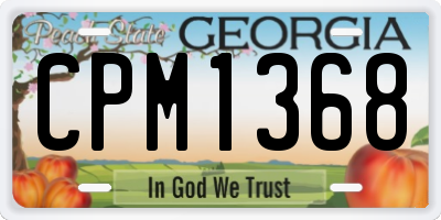GA license plate CPM1368