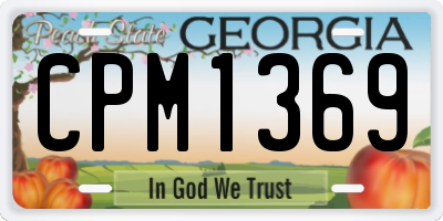 GA license plate CPM1369