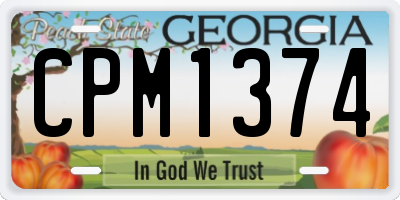 GA license plate CPM1374