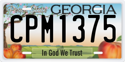 GA license plate CPM1375