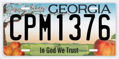 GA license plate CPM1376