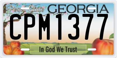 GA license plate CPM1377
