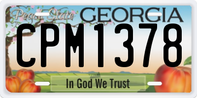 GA license plate CPM1378