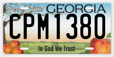 GA license plate CPM1380