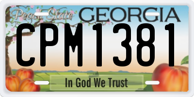 GA license plate CPM1381
