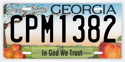 GA license plate CPM1382