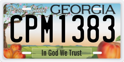 GA license plate CPM1383