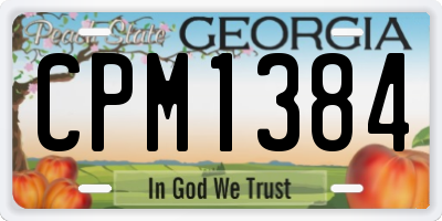 GA license plate CPM1384