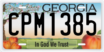 GA license plate CPM1385