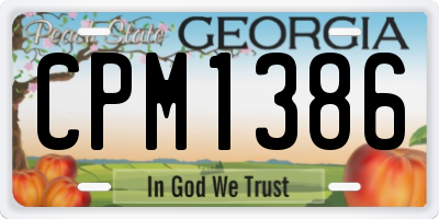GA license plate CPM1386