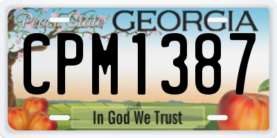 GA license plate CPM1387