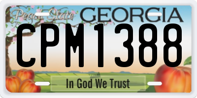 GA license plate CPM1388
