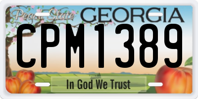 GA license plate CPM1389
