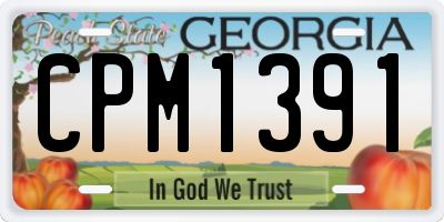 GA license plate CPM1391