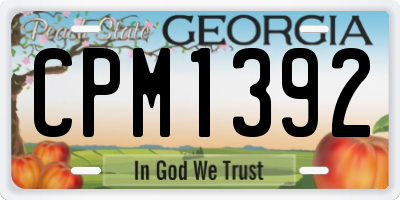 GA license plate CPM1392