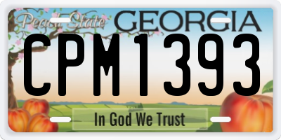 GA license plate CPM1393