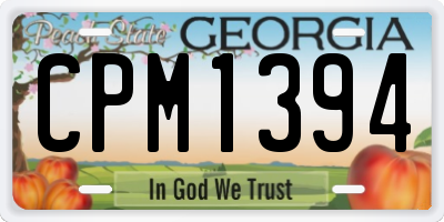 GA license plate CPM1394