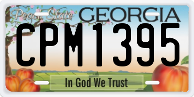 GA license plate CPM1395