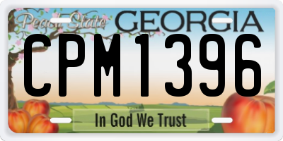 GA license plate CPM1396