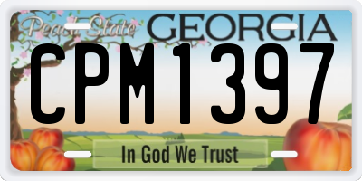GA license plate CPM1397