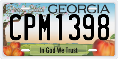 GA license plate CPM1398