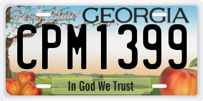 GA license plate CPM1399