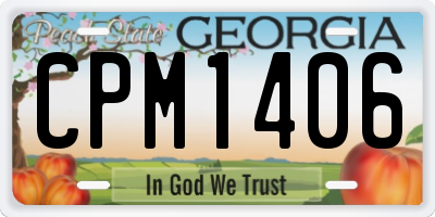 GA license plate CPM1406