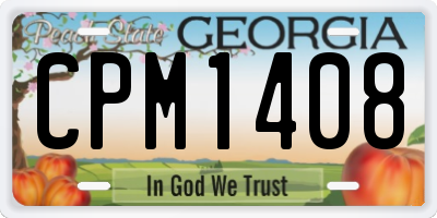 GA license plate CPM1408
