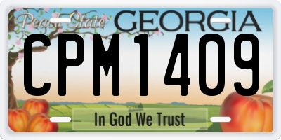 GA license plate CPM1409