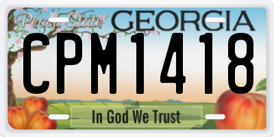 GA license plate CPM1418
