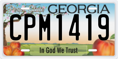 GA license plate CPM1419