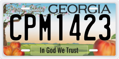 GA license plate CPM1423