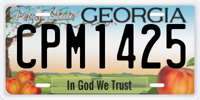 GA license plate CPM1425