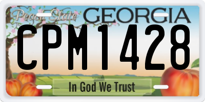 GA license plate CPM1428