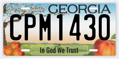 GA license plate CPM1430