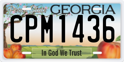 GA license plate CPM1436