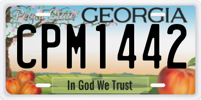 GA license plate CPM1442