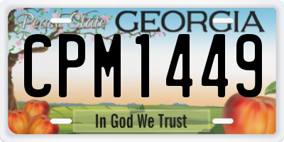 GA license plate CPM1449