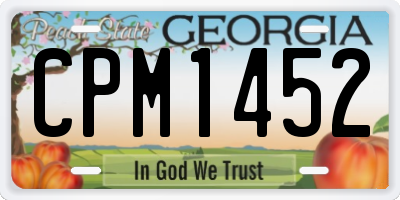 GA license plate CPM1452