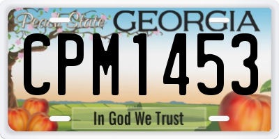 GA license plate CPM1453