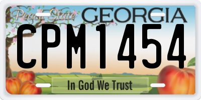 GA license plate CPM1454